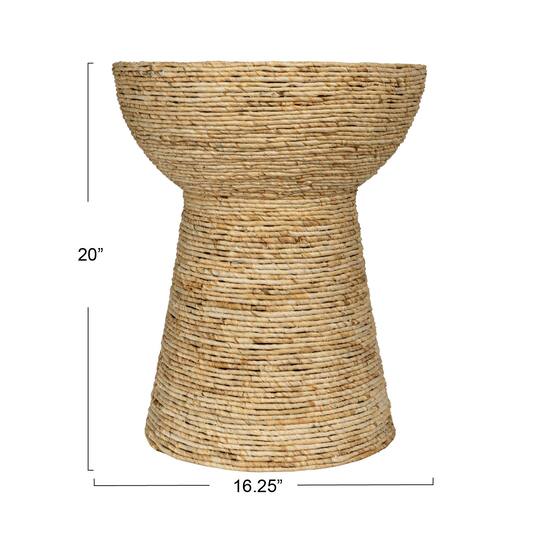 Hello Honey® 20" Natural Coiled Corn Rope Round Accent Table